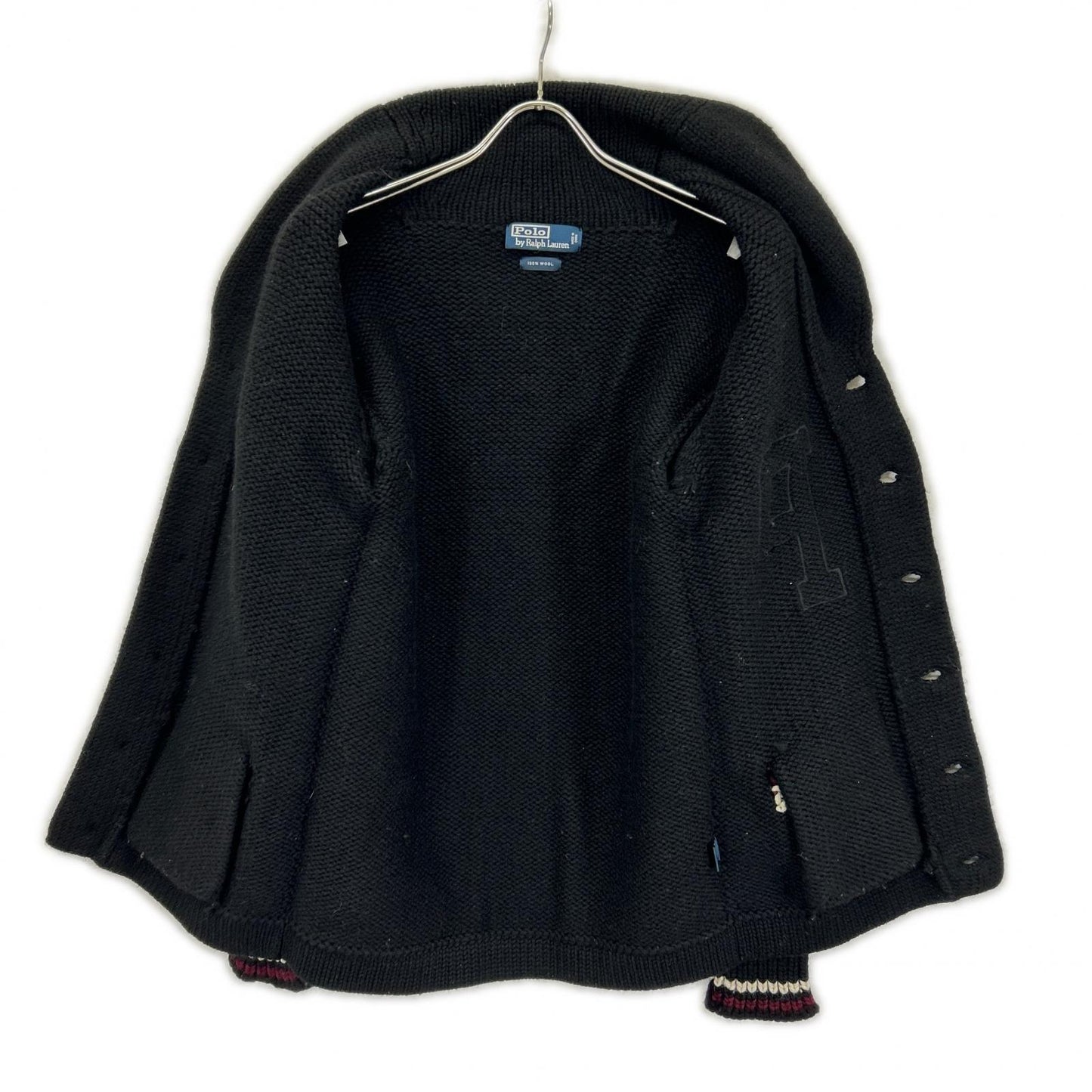 POLObyRalphLauren ポロラルフローレン 90s オールブラック ショールカラー ニット トップス