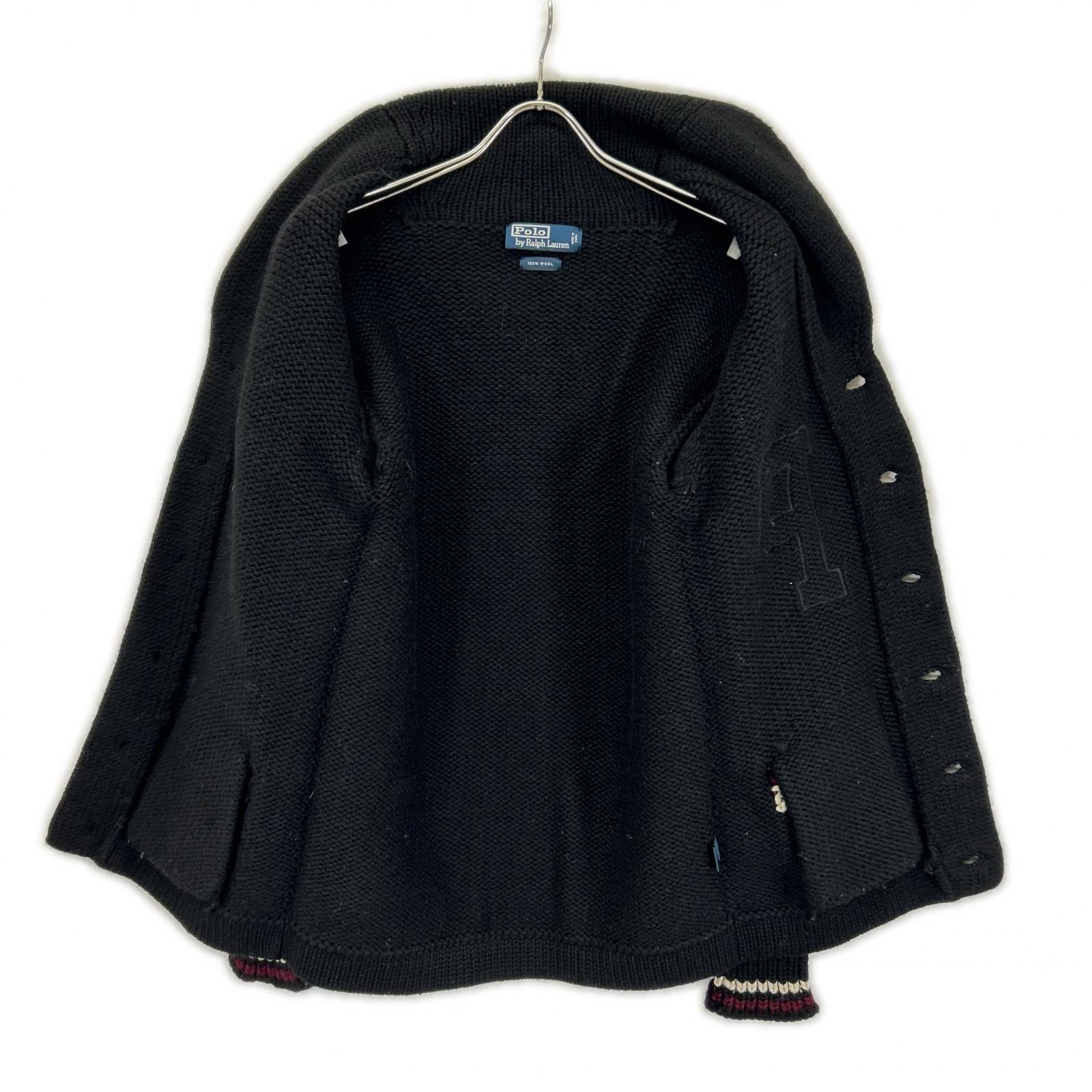 POLObyRalphLauren ポロラルフローレン 90s オールブラック ショールカラー ニット トップス