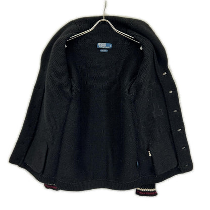 POLObyRalphLauren ポロラルフローレン 90s オールブラック ショールカラー ニット トップス