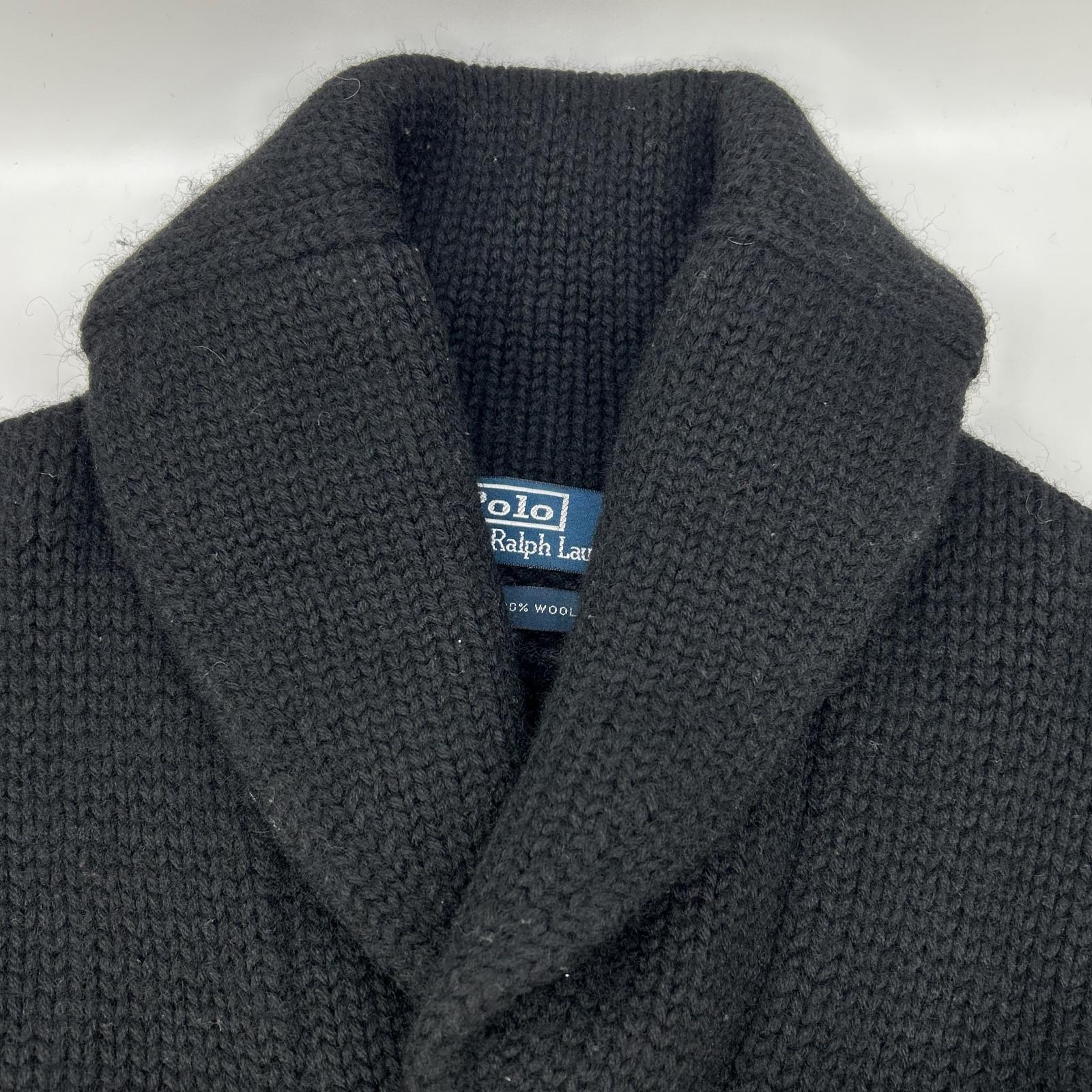 POLObyRalphLauren ポロラルフローレン 90s オールブラック ショールカラー ニット トップス