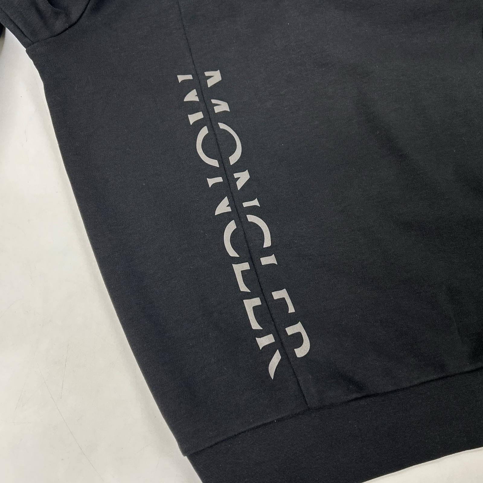 MONCLER モンクレール 22年 maglia girocollo マットブラックコレクション ロゴスウェット トップス