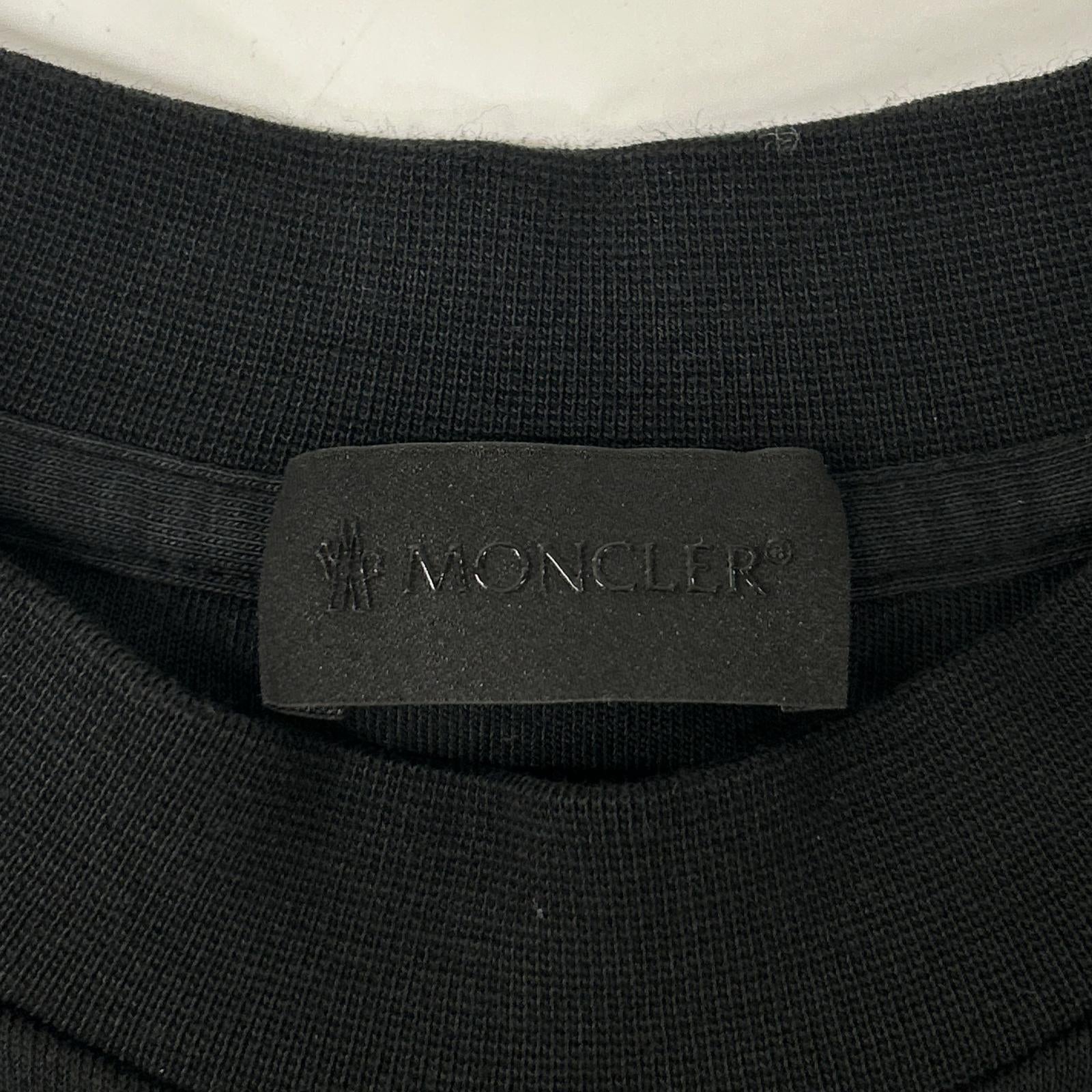 MONCLER モンクレール 22年 maglia girocollo マットブラックコレクション ロゴスウェット トップス