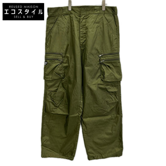 PRADA プラダ 23年 SPH392 RE NYLON カーキ 三角プレート カーゴパンツ ナイロン ボトムス