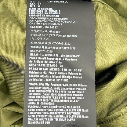 PRADA プラダ 23年 SPH392 RE NYLON カーキ 三角プレート カーゴパンツ ナイロン ボトムス