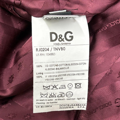 D&G ディーアンドジー RJ204 TNVB0 バーガンディ ベロア タキシードジャケット ジャケット