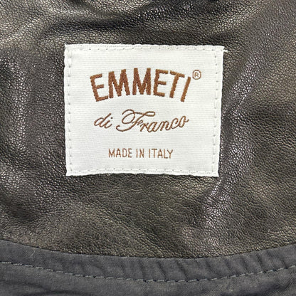 EMMETI エンメティー ブラック ラムスキン JURI ブラックジップ シングルライダース ジャケット