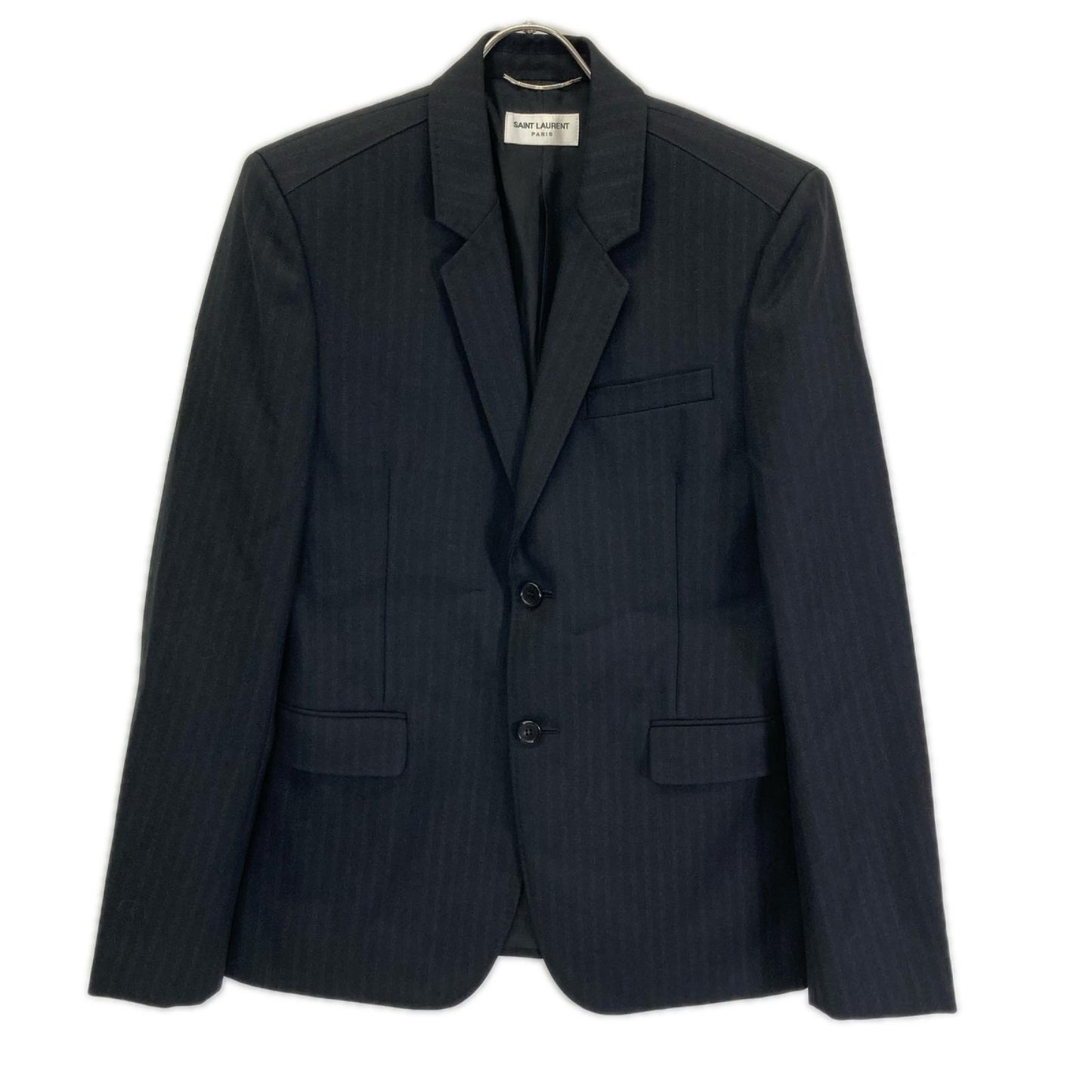 SAINT LAURENT PARIS サンローランパリ 631813 ブラック ウール ストライプ2B テーラードジャケット ジャケット