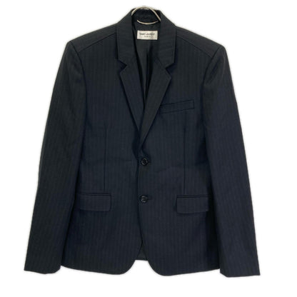 SAINT LAURENT PARIS サンローランパリ 631813 ブラック ウール ストライプ2B テーラードジャケット ジャケット