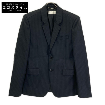 SAINT LAURENT PARIS サンローランパリ 631813 ブラック ウール ストライプ2B テーラードジャケット ジャケット