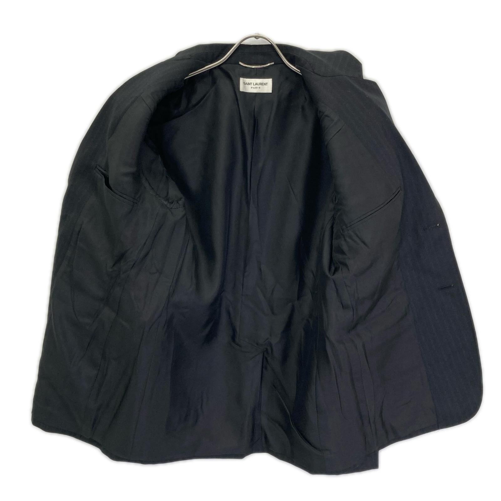 SAINT LAURENT PARIS サンローランパリ 631813 ブラック ウール ストライプ2B テーラードジャケット ジャケット