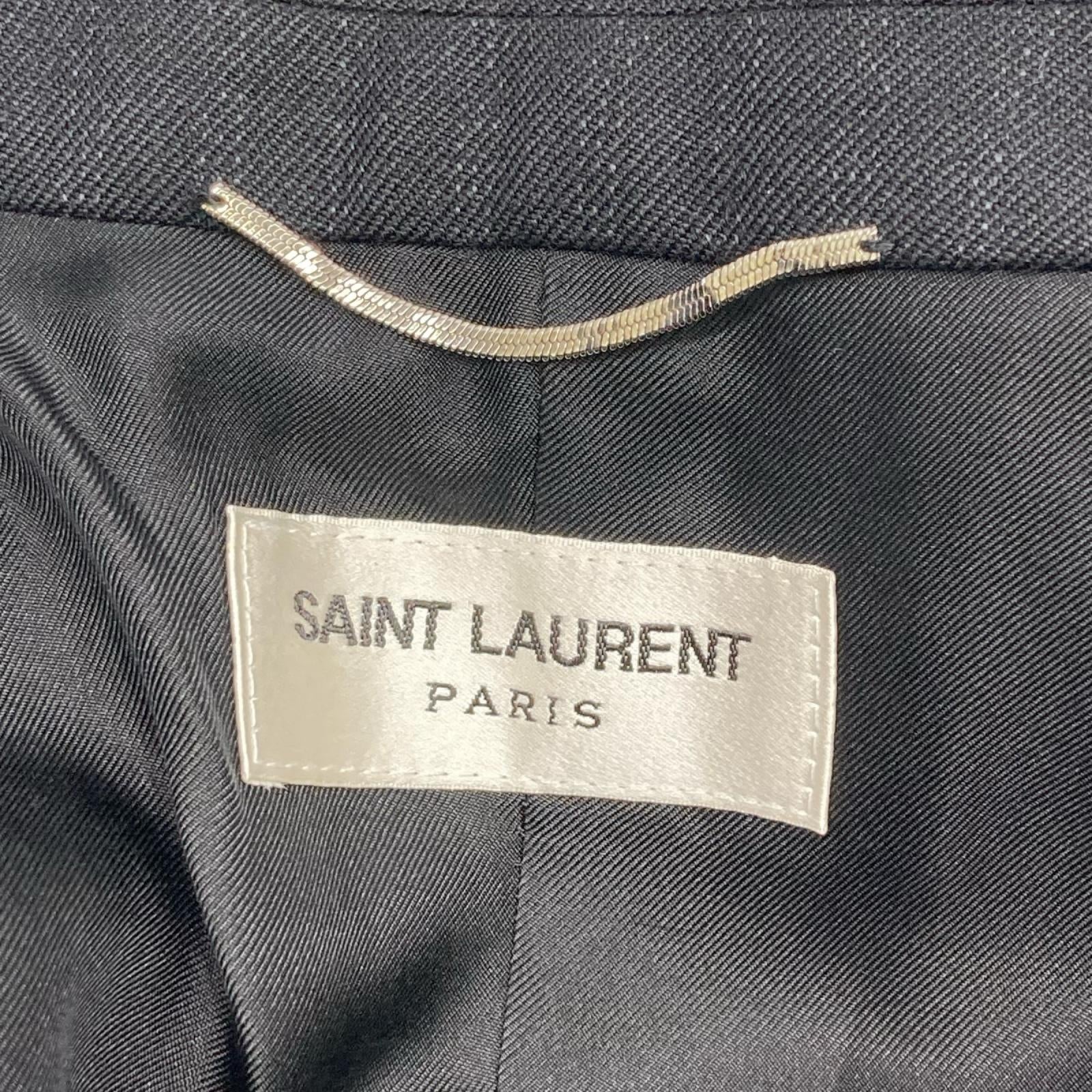 SAINT LAURENT PARIS サンローランパリ 631813 ブラック ウール ストライプ2B テーラードジャケット ジャケット