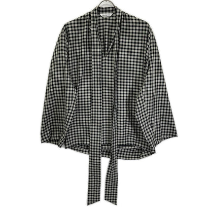 BALENCIAGA バレンシアガ 642288 チェック ボウタイ長袖シャツ トップス