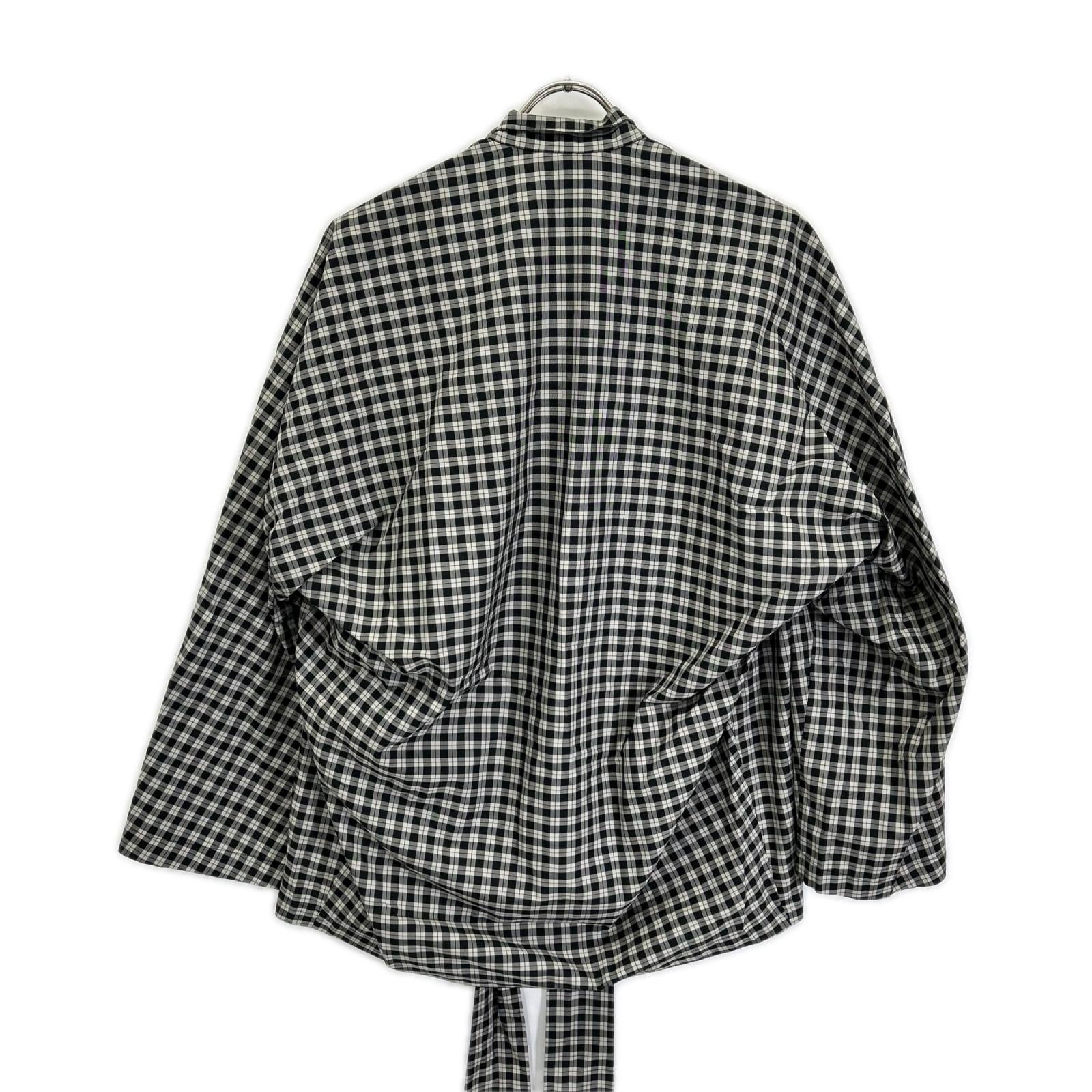 BALENCIAGA バレンシアガ 642288 チェック ボウタイ長袖シャツ トップス