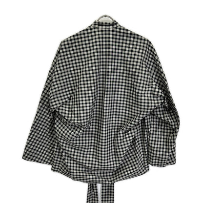 BALENCIAGA バレンシアガ 642288 チェック ボウタイ長袖シャツ トップス