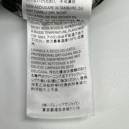 BALENCIAGA バレンシアガ 642288 チェック ボウタイ長袖シャツ トップス