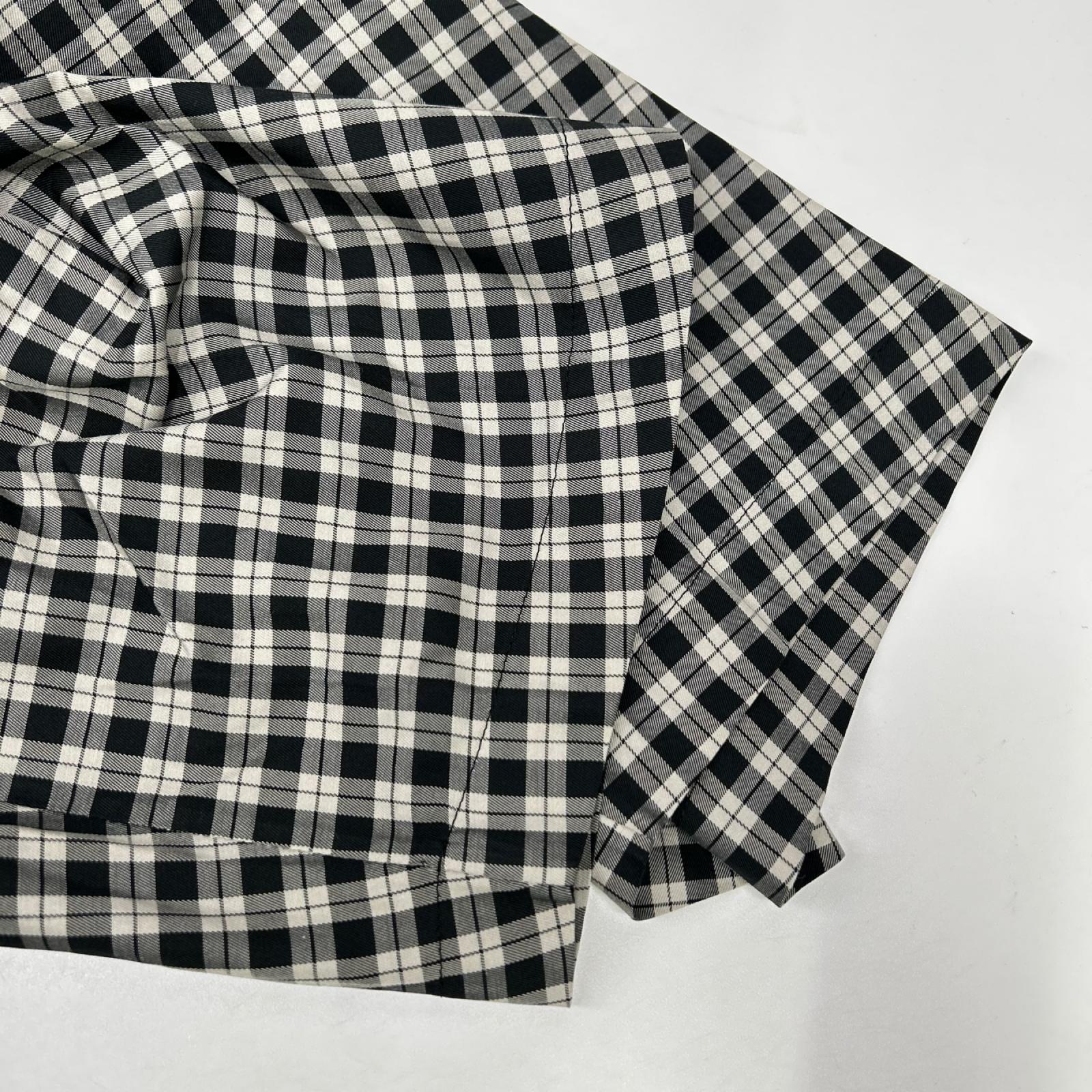 BALENCIAGA バレンシアガ 642288 チェック ボウタイ長袖シャツ トップス