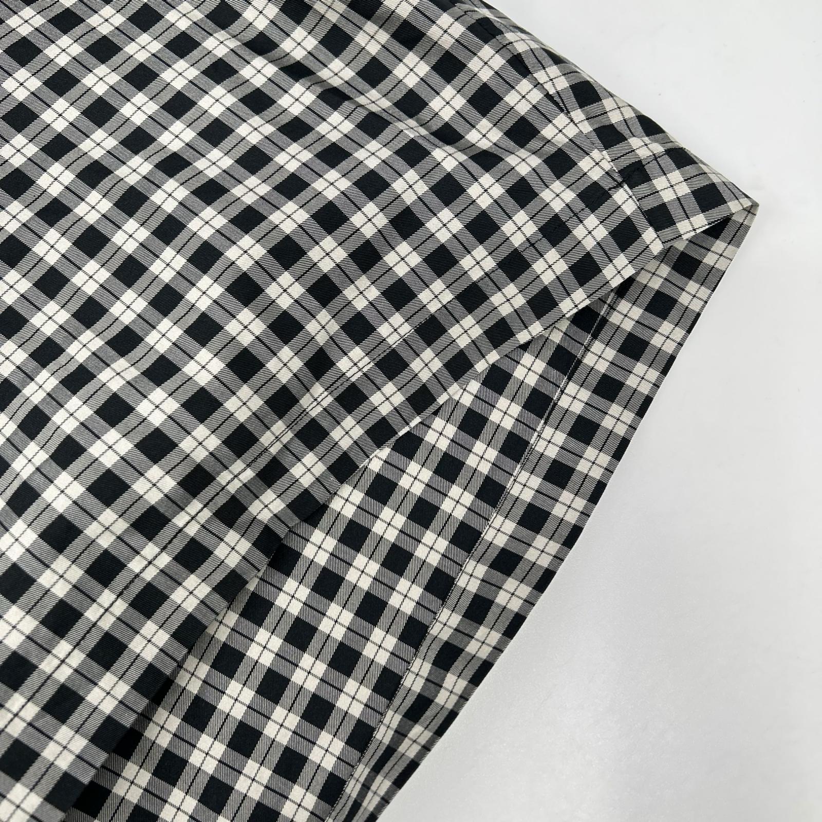 BALENCIAGA バレンシアガ 642288 チェック ボウタイ長袖シャツ トップス