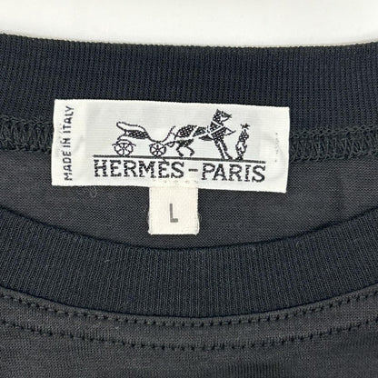 HERMES エルメス 90S ブラック 刺繍 長袖Tシャツ トップス