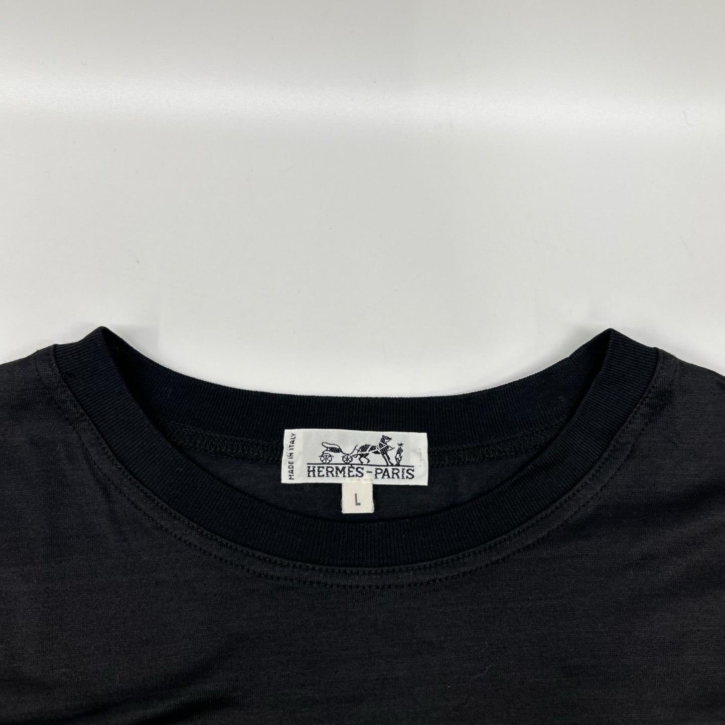 HERMES エルメス 90S ブラック 刺繍 長袖Tシャツ トップス