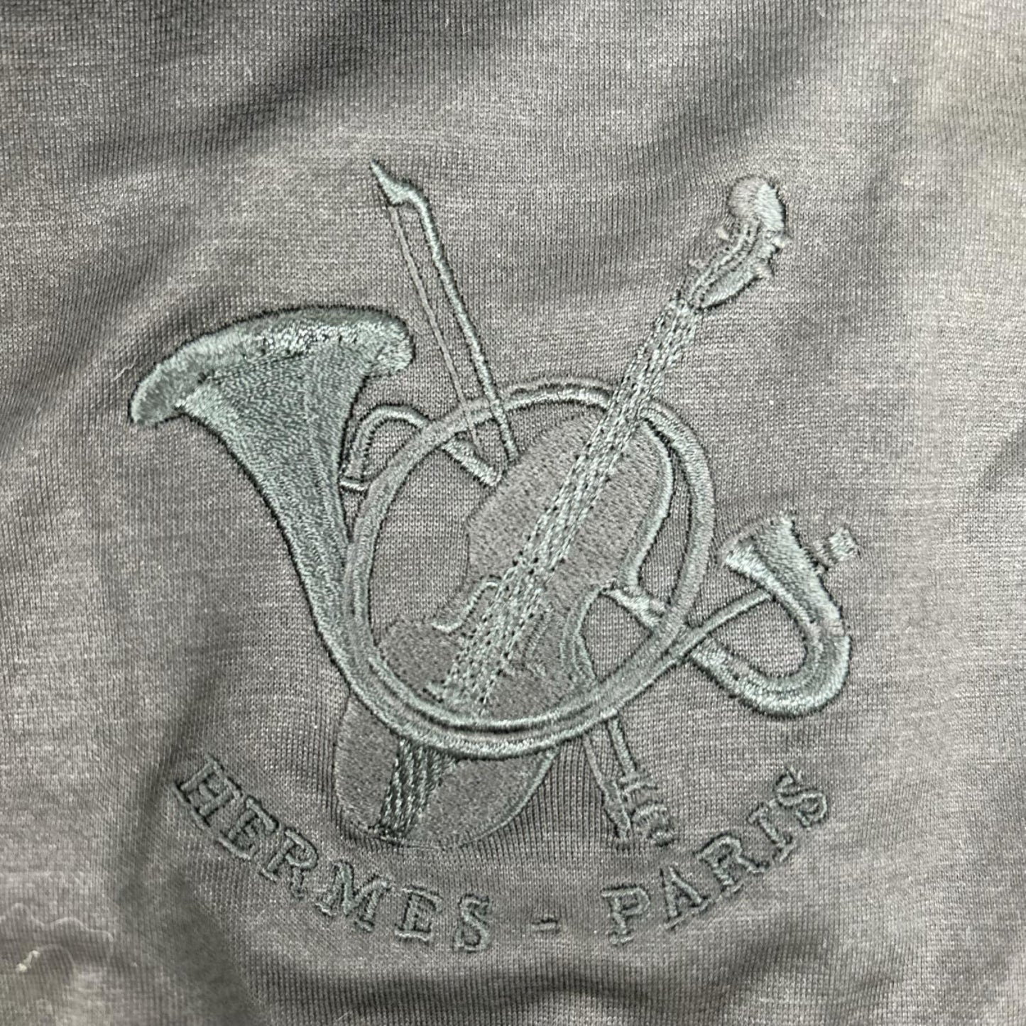HERMES エルメス 90S ブラック 刺繍 長袖Tシャツ トップス