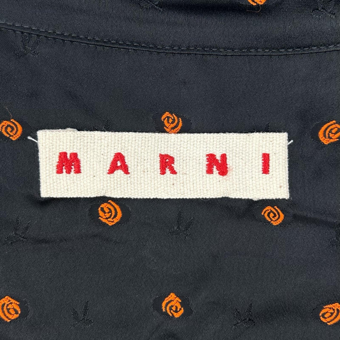 MARNI マルニ CAMA0533A0 UTV991 ブラック 刺繍 レーヨンシャツ 23年 トップス