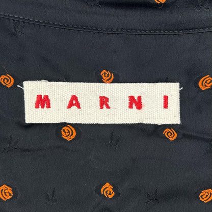 MARNI マルニ CAMA0533A0 UTV991 ブラック 刺繍 レーヨンシャツ 23年 トップス