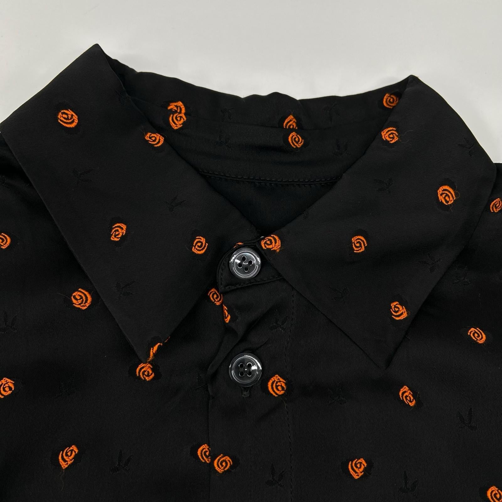 MARNI マルニ CAMA0533A0 UTV991 ブラック 刺繍 レーヨンシャツ 23年 トップス