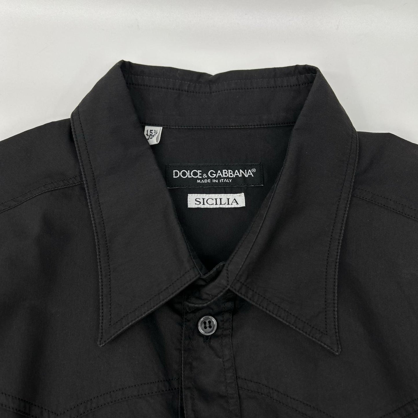 DOLCE&GABBANA ドルチェアンドガッバーナ ブラック SICILIA シチリア 長袖 デザインシャツ トップス