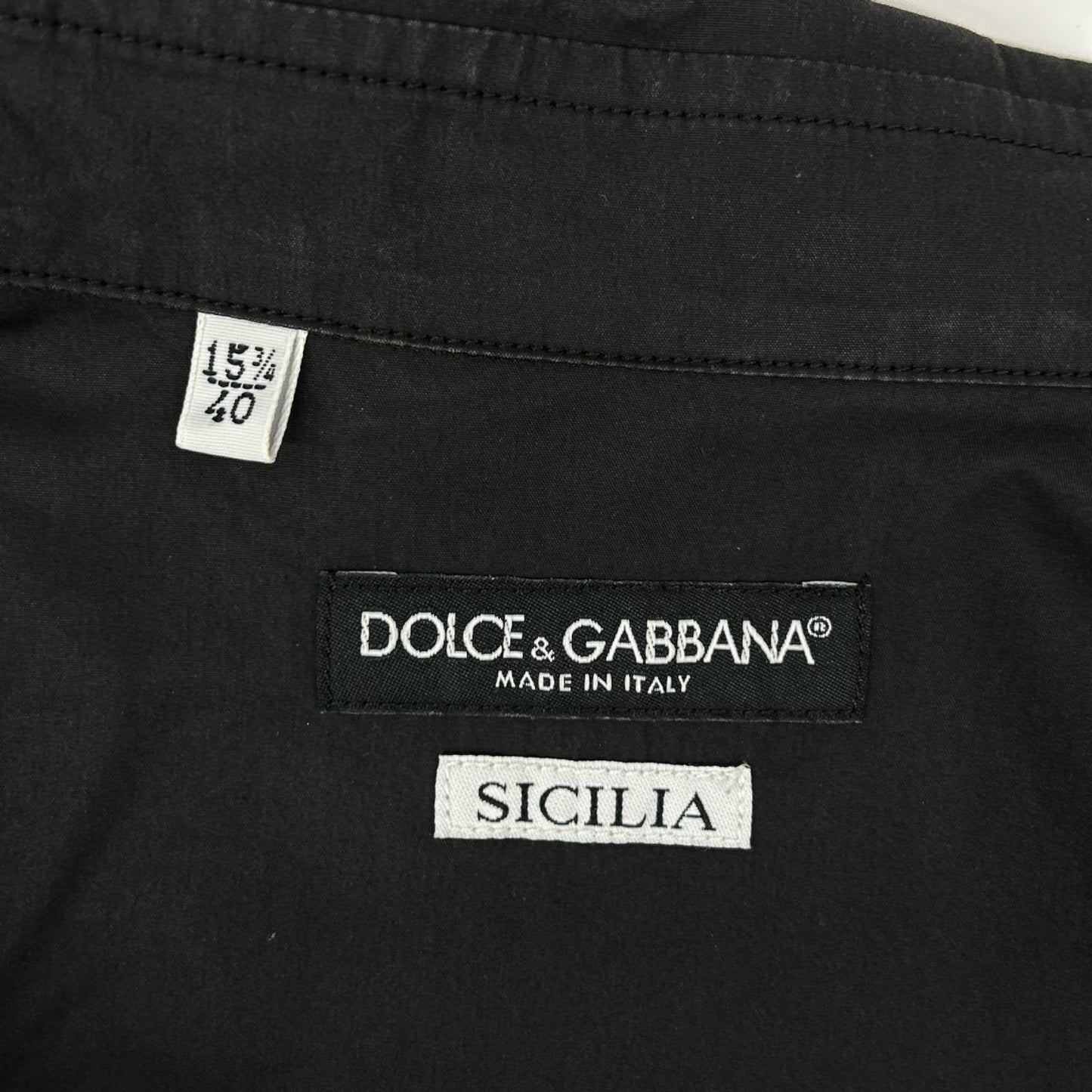 DOLCE&GABBANA ドルチェアンドガッバーナ ブラック SICILIA シチリア 長袖 デザインシャツ トップス