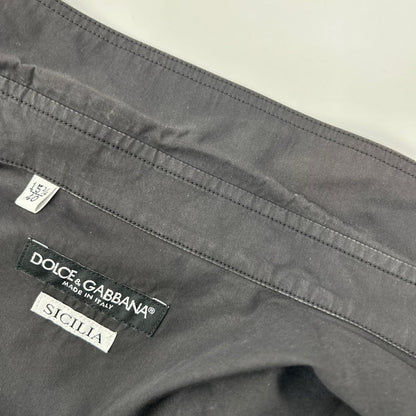 DOLCE&GABBANA ドルチェアンドガッバーナ ブラック SICILIA シチリア 長袖 デザインシャツ トップス