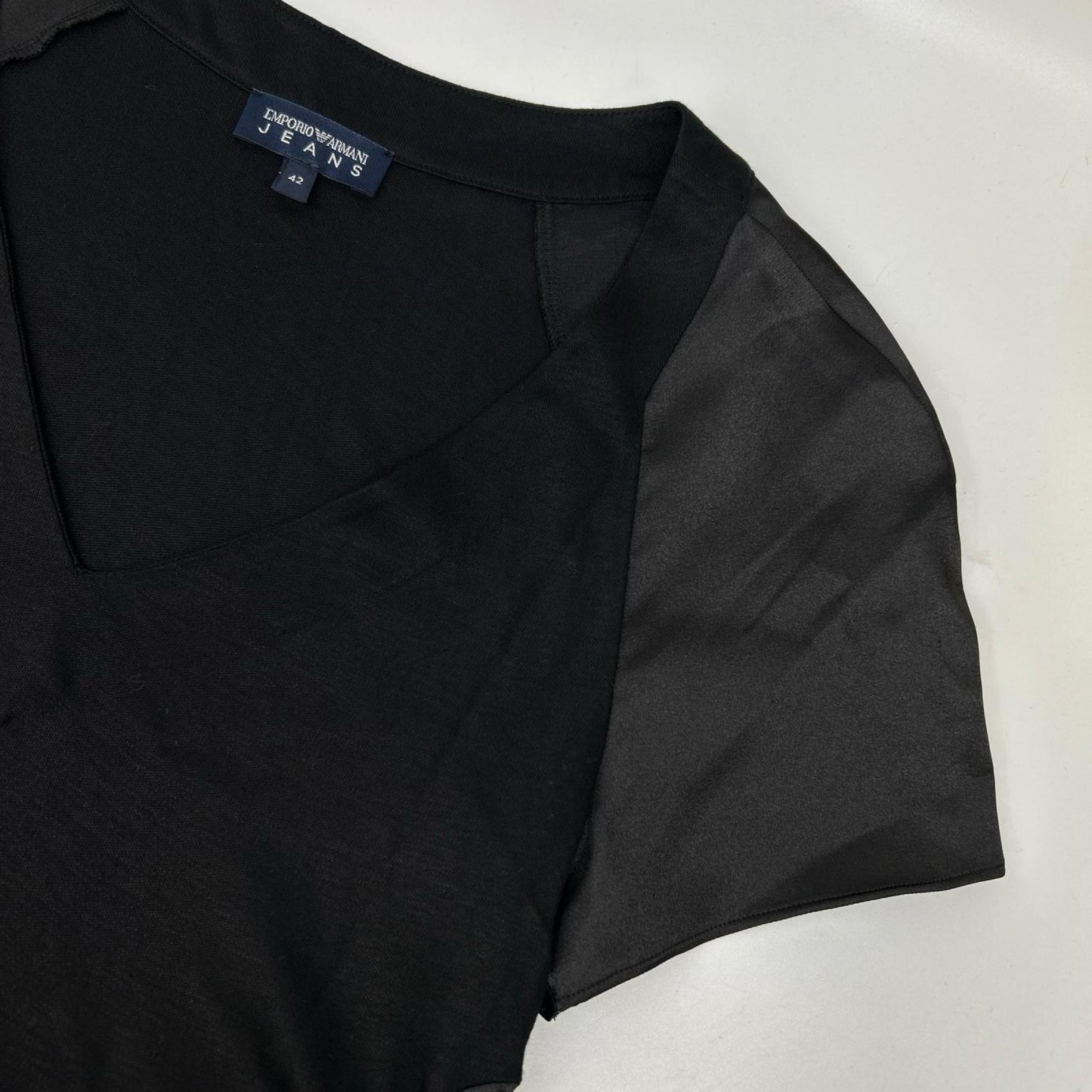 ARMANIJEANS アルマーニジーンズ レーヨン 素材切替 半袖ワンピース ワンピース