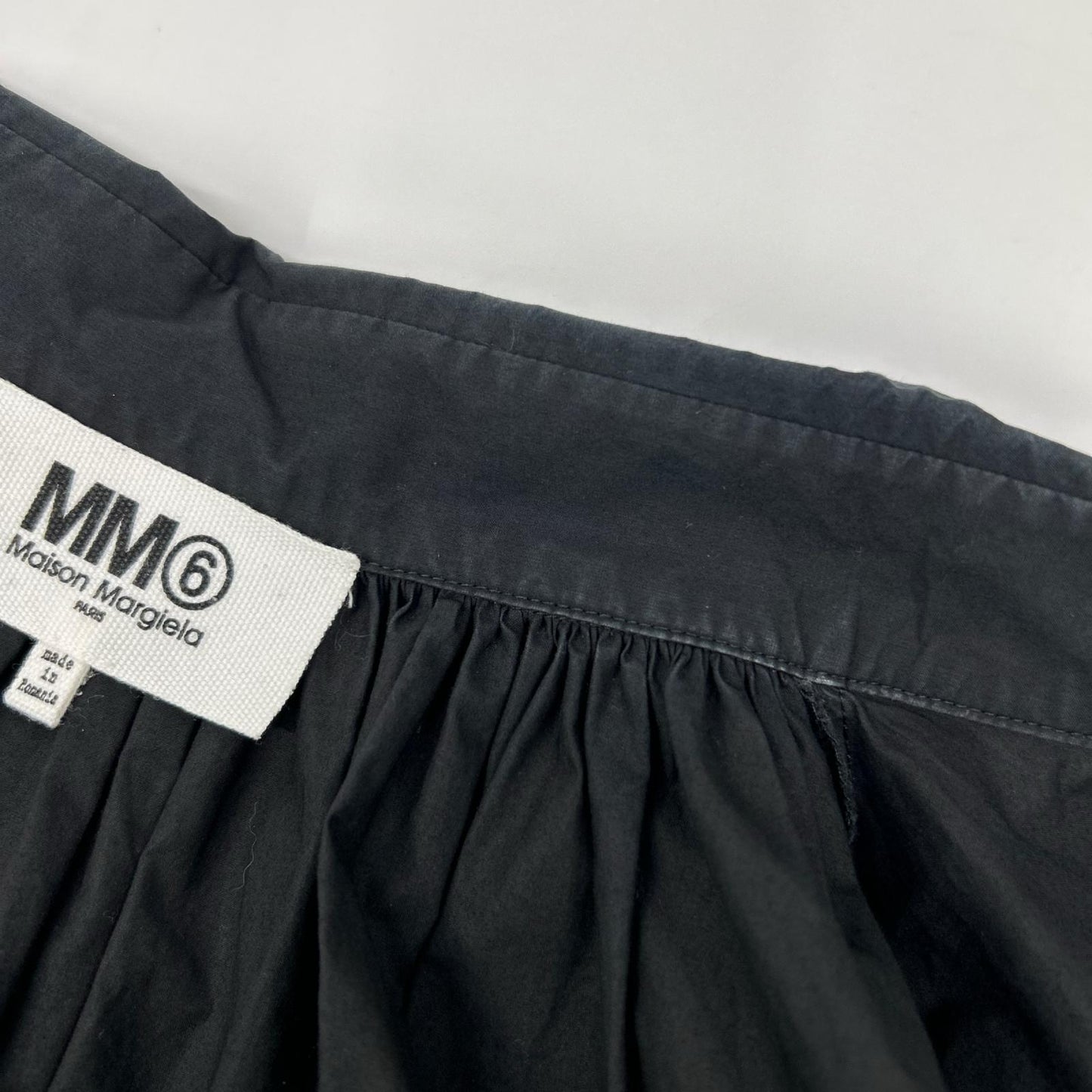MM6 エムエムシックス S52CT0437 ブラック オーバーサイズ バックギャザー シャツ トップス
