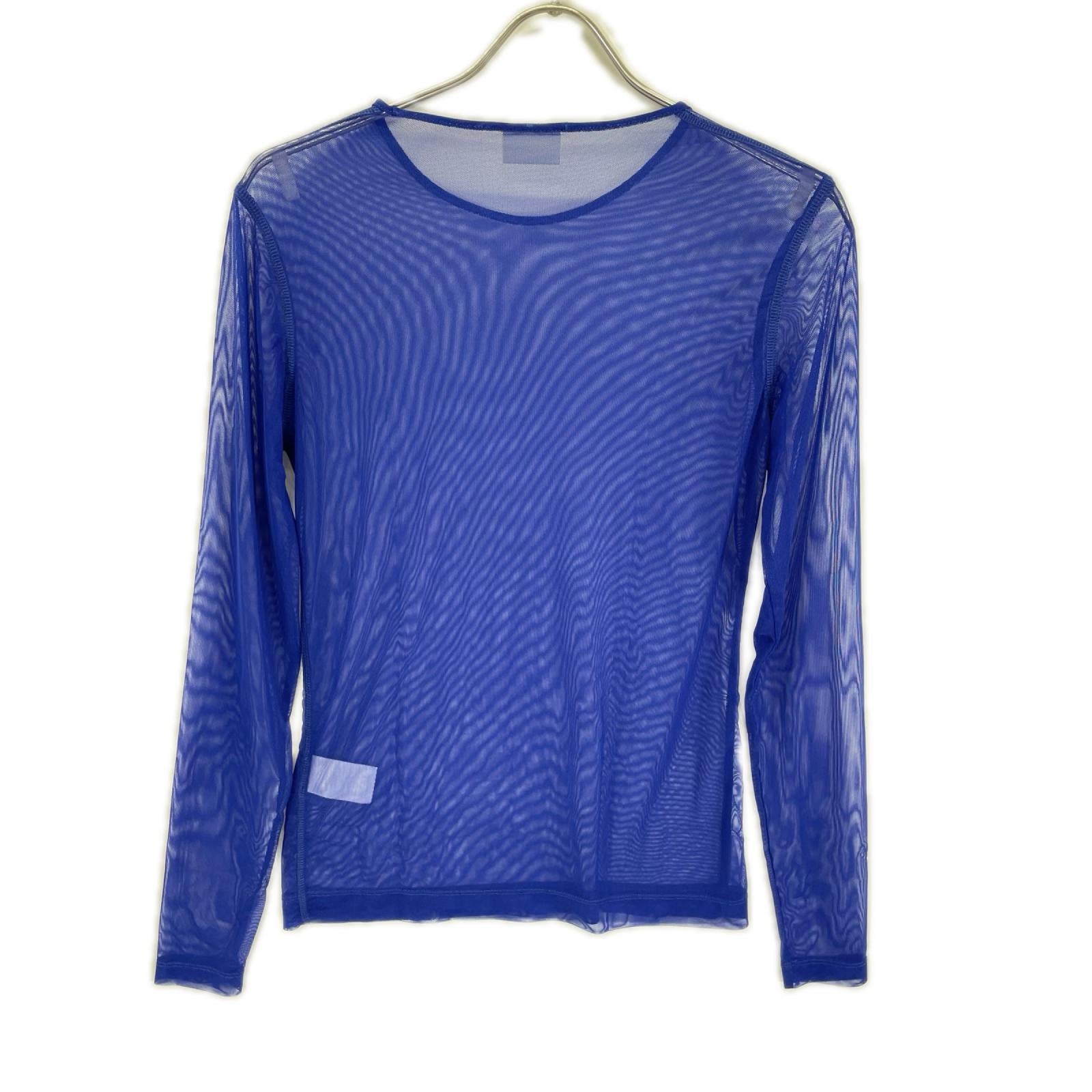 DRIES VAN NOTEN ドリスヴァンノッテン ブルー シアー素材 長袖tシャツ トップス
