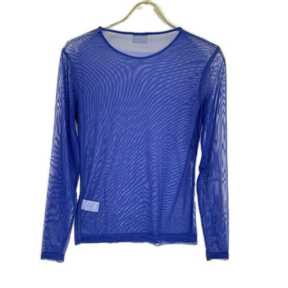 DRIES VAN NOTEN ドリスヴァンノッテン ブルー シアー素材 長袖tシャツ トップス