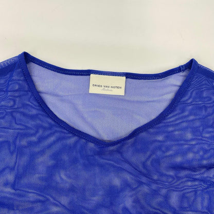 DRIES VAN NOTEN ドリスヴァンノッテン ブルー シアー素材 長袖tシャツ トップス