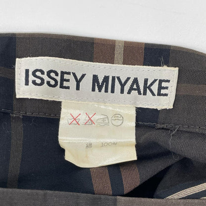 ISSEY MIYAKE イッセイミヤケ ブラウン グレー チェック柄 コットンスカート スカート