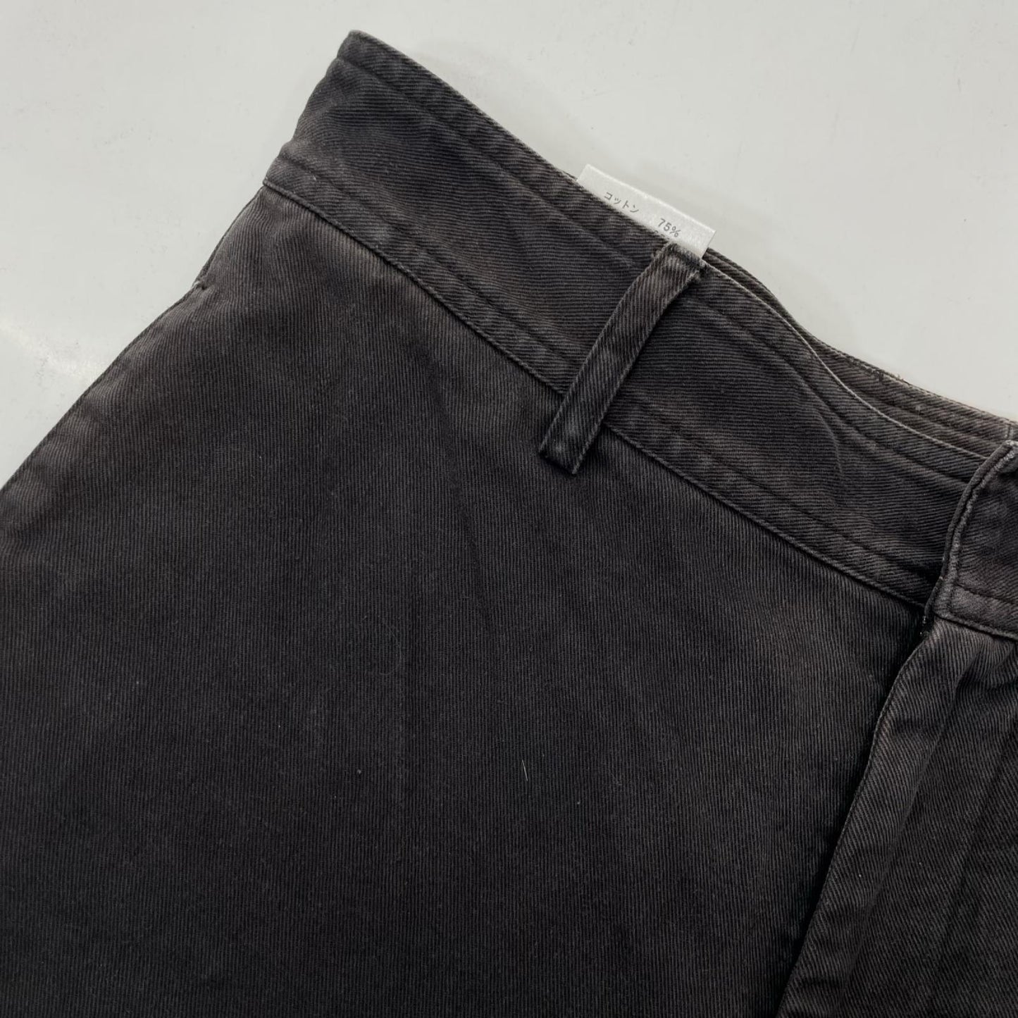 DRIES VAN NOTEN ドリスヴァンノッテン 1157-343-0396 ブラック フェード加工 コットンリネンショーツ ボトムス