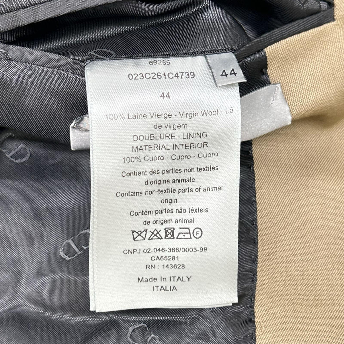 Dior HOMME ディオールオム 22aw 023c261c4739 テーラード ジャケット ダブルブレスト ピークドラペル 総裏 CDロゴ裏地 ジャケット