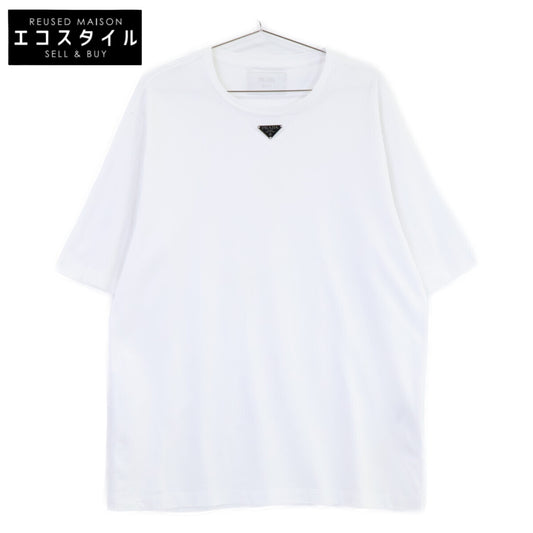 PRADA プラダ UJIN861 三角 トライアングルロゴプレート コットン クルーネック トップス