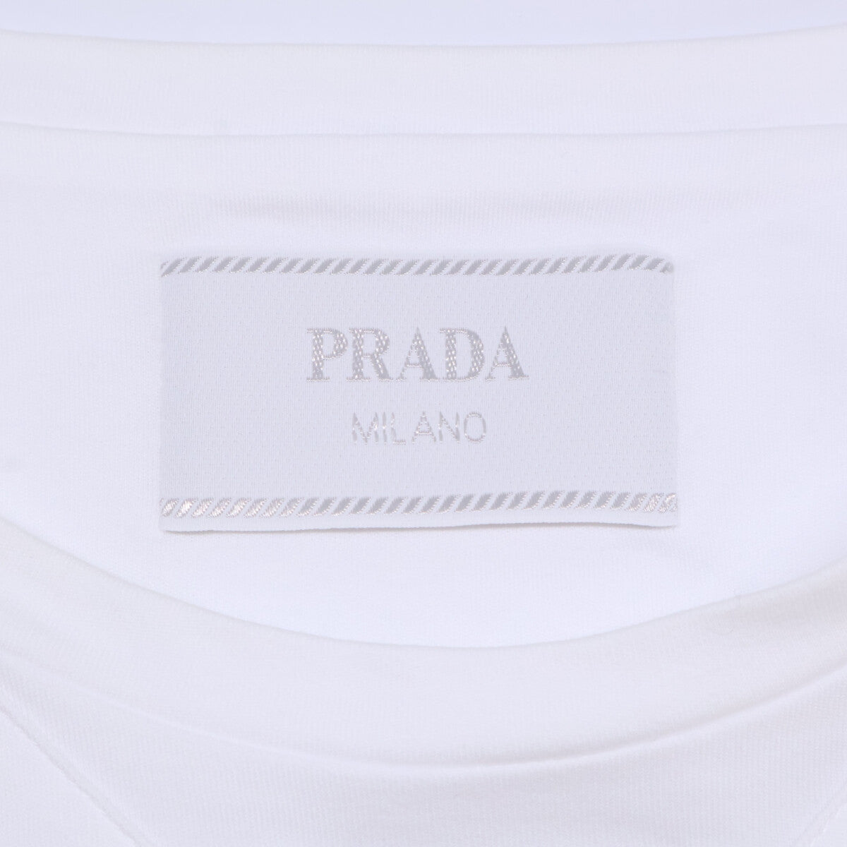 PRADA プラダ UJIN861 三角 トライアングルロゴプレート コットン クルーネック トップス