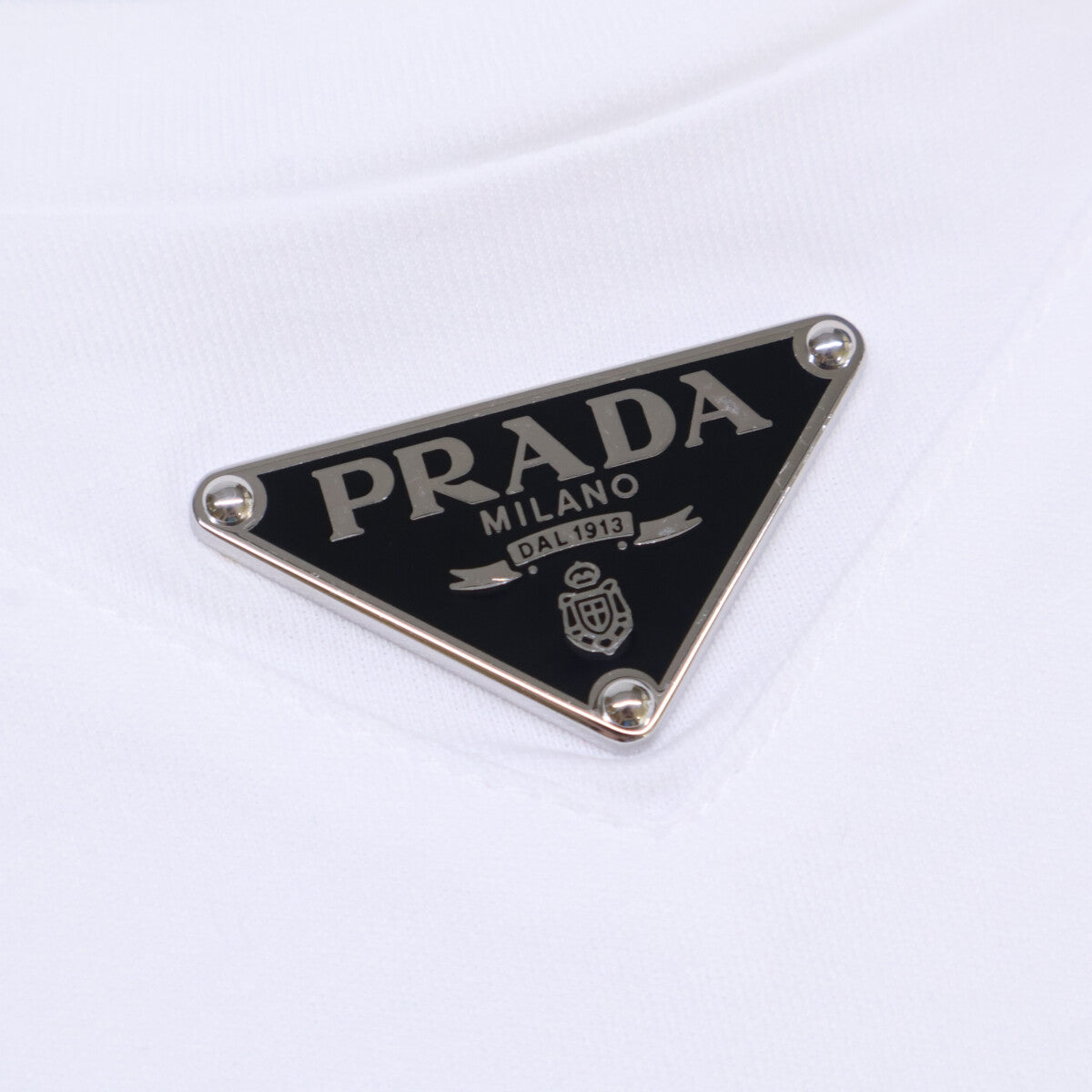 PRADA プラダ UJIN861 三角 トライアングルロゴプレート コットン クルーネック トップス