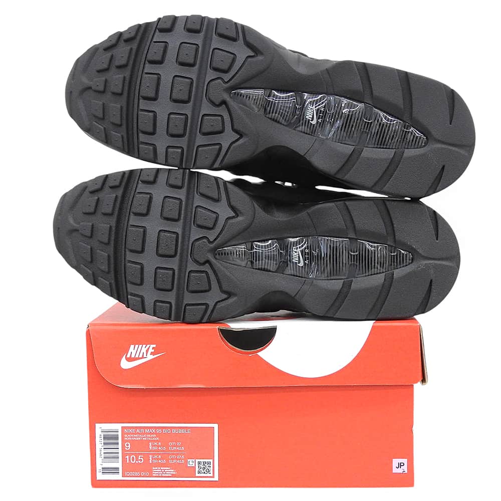NIKE ナイキ 新品同様 Big Bubble エアマックス95 Lime Blast シューズ メンズ ブラック×グレー 27cm IQ0285-010 シューズ
