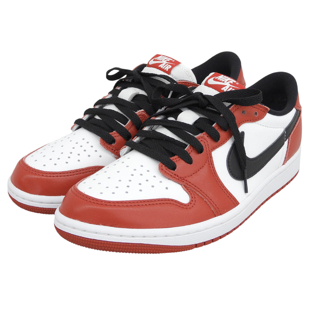 NIKE ナイキ 新品同様 シカゴ エアジョーダン1 RETRO LOW OG スニーカー シューズ メンズ ホワイト×レッド 26.5cm HQ6998-600 シューズ