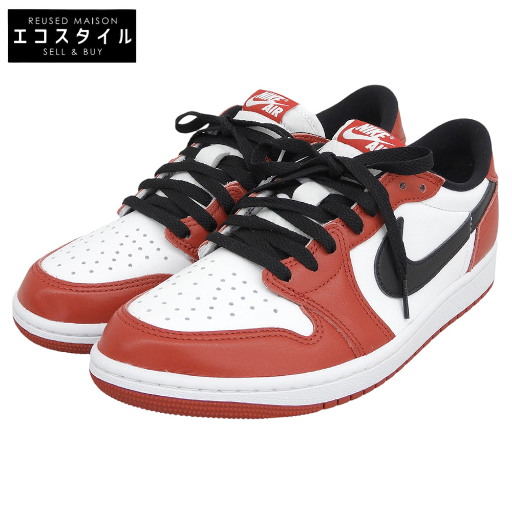 NIKE ナイキ 新品同様 シカゴ エアジョーダン1 RETRO LOW OG スニーカー シューズ メンズ ホワイト×レッド 26.5cm HQ6998-600 シューズ