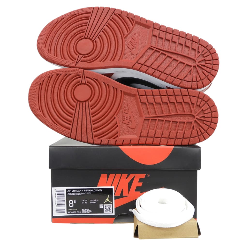 NIKE ナイキ 新品同様 シカゴ エアジョーダン1 RETRO LOW OG スニーカー シューズ メンズ ホワイト×レッド 26.5cm HQ6998-600 シューズ