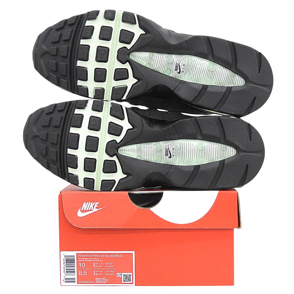 NIKE ナイキ 新品同様 Big Bubble エアマックス95 シューズ メンズ ホワイト×グリーン 27.0cm HJ5996-005 シューズ