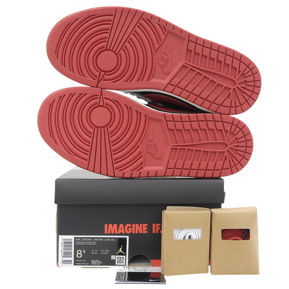 NIKE ナイキ 新品同様 エアジョーダン1 レトロ Low OG シューズ メンズ ブラック×レッド 26.5cm IW6276ー001 シューズ
