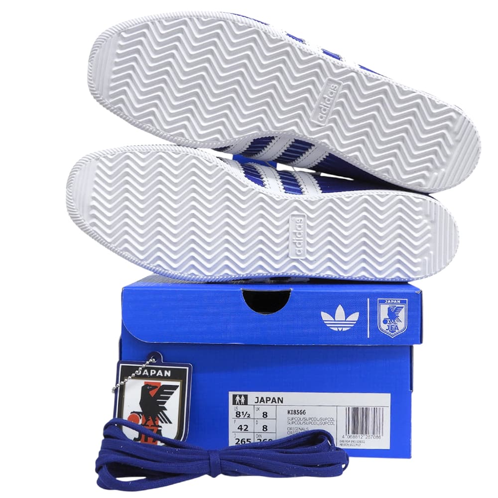 adidas アディダス 新品同様 JAPAN JFA HOME ローカット スニーカー シューズ メンズ ブルー 26.5cm KI8566 シューズ