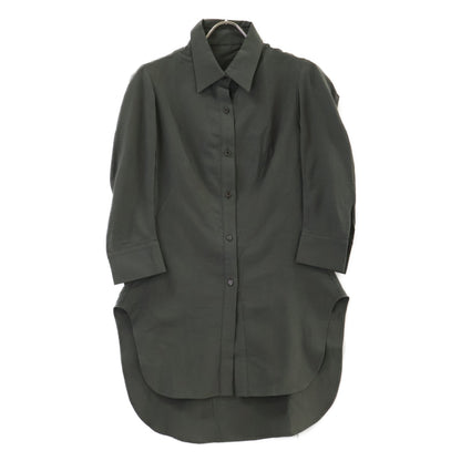 Yohji Yamamoto FEMME ヨウジヤマモトファム F0-B08-023 コットンキュプラダーツシェイプシャツ チャコール トップス