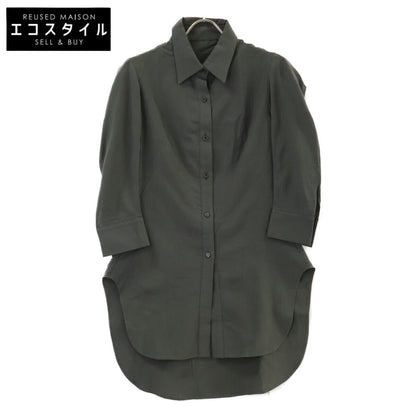 Yohji Yamamoto FEMME ヨウジヤマモトファム F0-B08-023 コットンキュプラダーツシェイプシャツ チャコール トップス